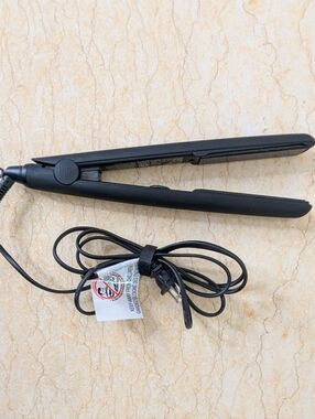 Lange Straight Wave Curl Ceramic Black Flat Iron 1" Plate Hair Tool